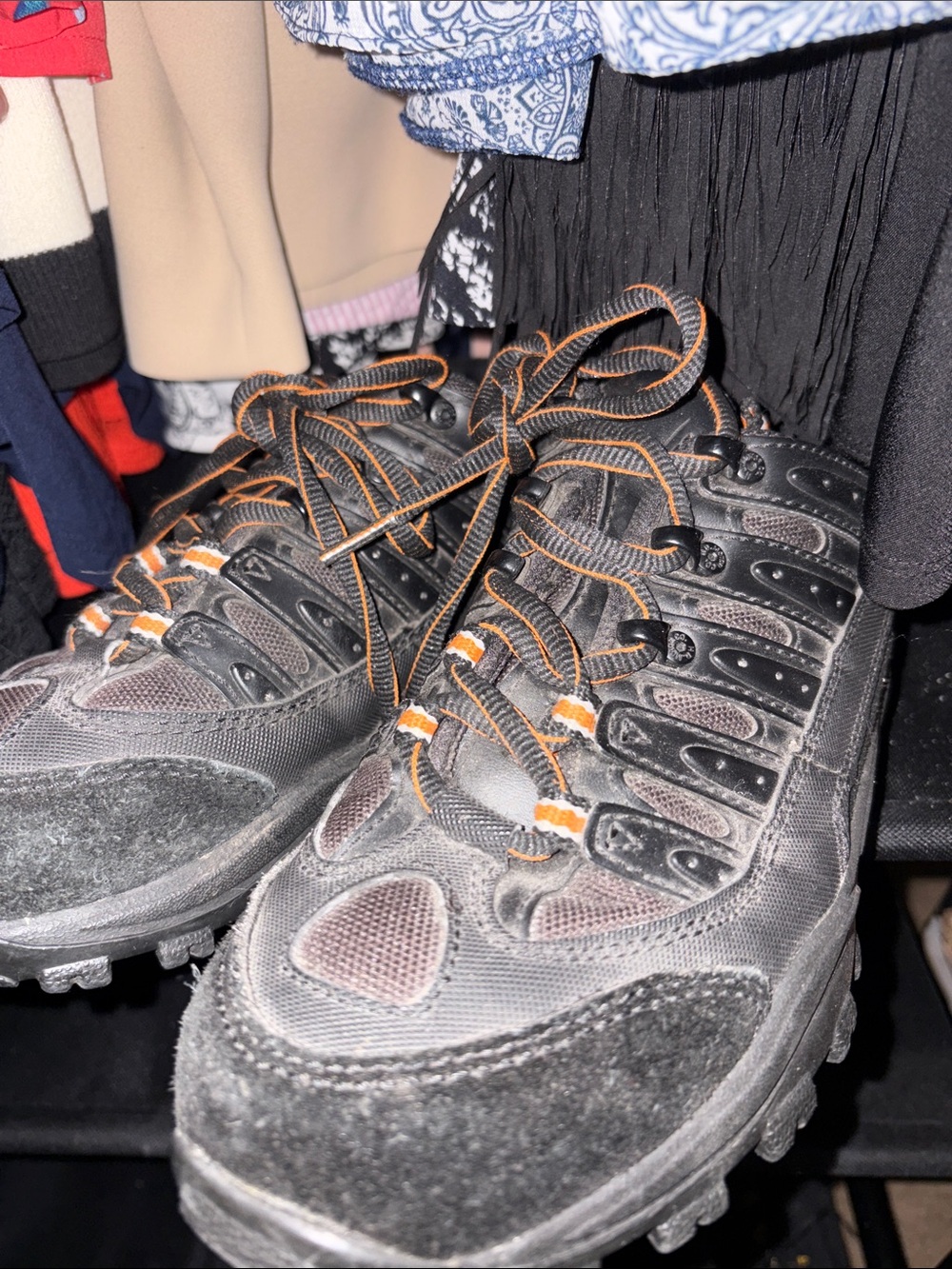 Harley-Davidson Black and Orange Men's Athletic Trail Shoes